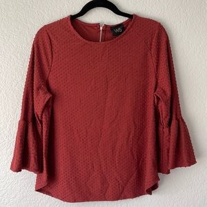 Burnt orange bell sleeve top